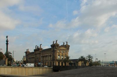 View of buildings against cloudy sky