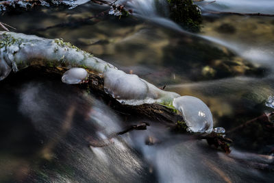 Water flowing through rocks