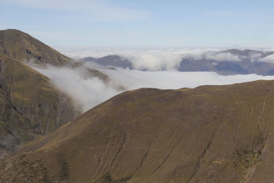 Scenic view of mountain range against sky