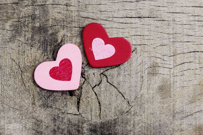 Close-up of heart shape on wood