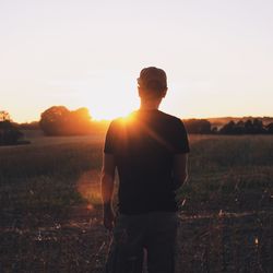 Scenic view of landscape at sunset