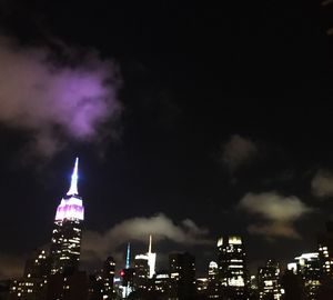 Illuminated cityscape at night