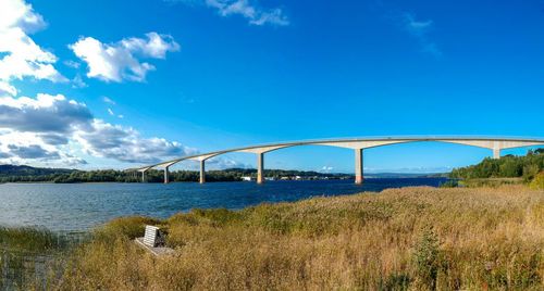 Arch bridge against blue sky