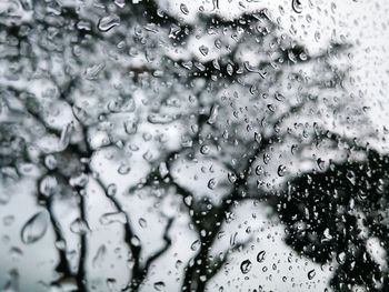 Full frame shot of wet glass window