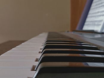 Close-up of piano keys