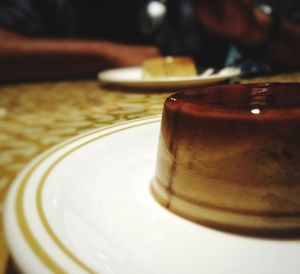 Close-up of tea cup on table