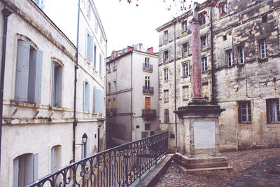 Low angle view of buildings in town