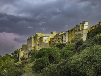 Low angle view of buildings against sky