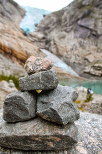 Close-up of stone stones on rocks