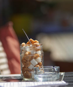 Close-up of hand holding ice cream