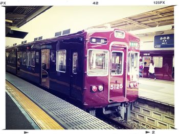 Train at railroad station platform