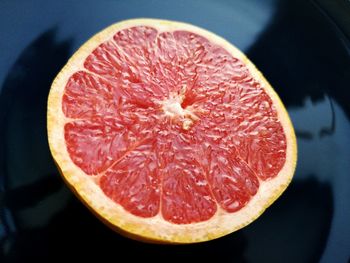 High angle view of orange on table