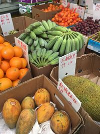 Fruits for sale at market stall