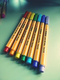 Close-up of colored pencils