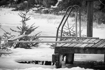 Scenic view of frozen lake during winter
