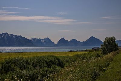 Scenic view of land against sky