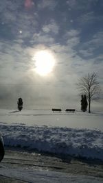 Scenic view of snow covered landscape