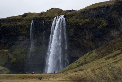 Scenic view of waterfall