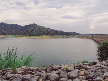 Scenic view of river against sky