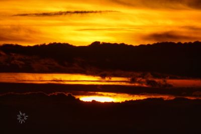 Scenic view of dramatic sky during sunset