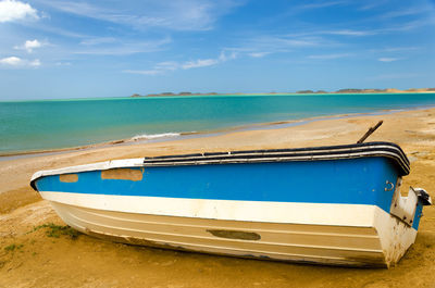 Boat on beach in colombia