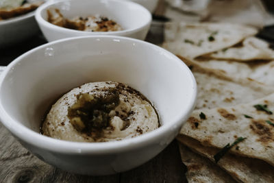 Close-up of food in bowl on table