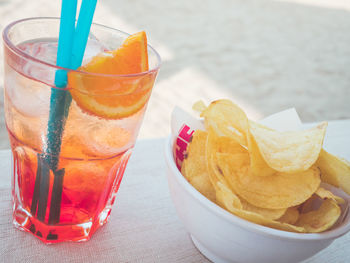 Close-up of drink on table