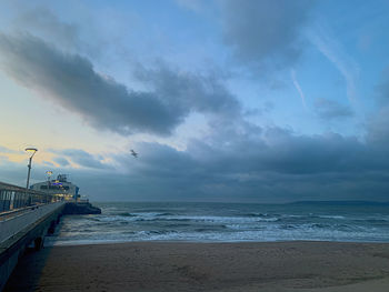 Scenic view of beach against sky