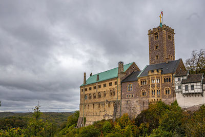 Low angle view of historical building against sky wartburg