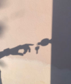 Shadow of text on wall