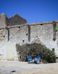 Built structure against clear blue sky