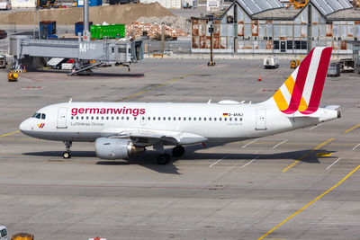 Airplane on airport runway