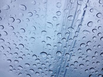 Full frame shot of raindrops on window