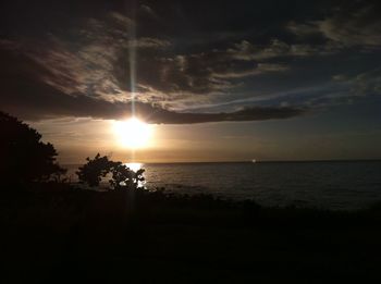 Scenic view of sea at sunset