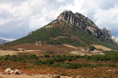 Scenic view of rocky mountains against sky