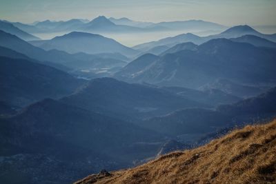 Scenic view of mountains against sky