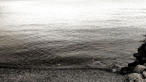 High angle view of rippled water