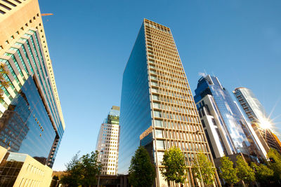 Skyline of modern buildings at las condes district, santiago, chile