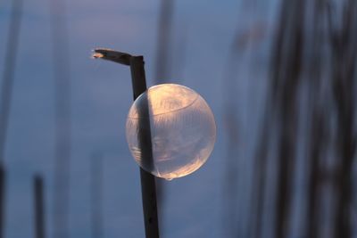 Low angle view of decoration hanging against sky