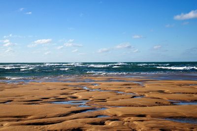 Scenic view of beach against sky