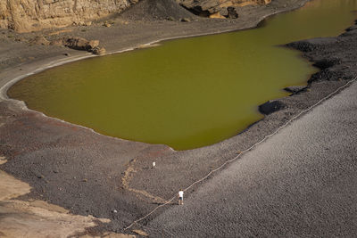 High angle view of el golfo beach