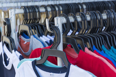 Clothes drying on rack