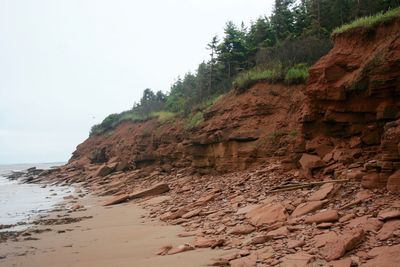 Rock formations on coast