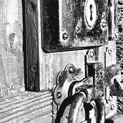 Close-up of rusty wooden door