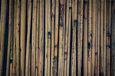 Full frame shot of bamboo wall