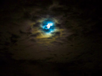 Low angle view of moon in sky