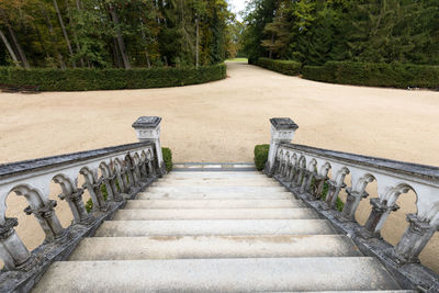 High angle view of footpath amidst trees