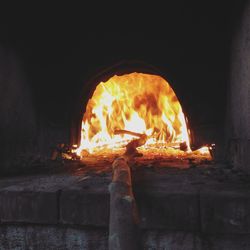 Close-up of illuminated fire at night