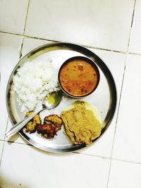 Close-up of food in tray