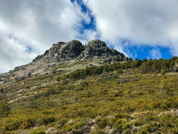 Low angle view of mountain against sky